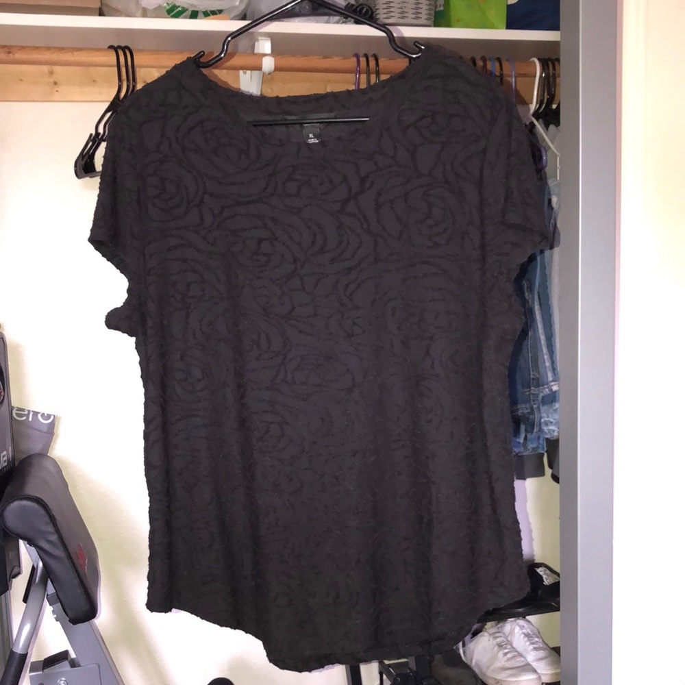 Vera Wang black flower print top